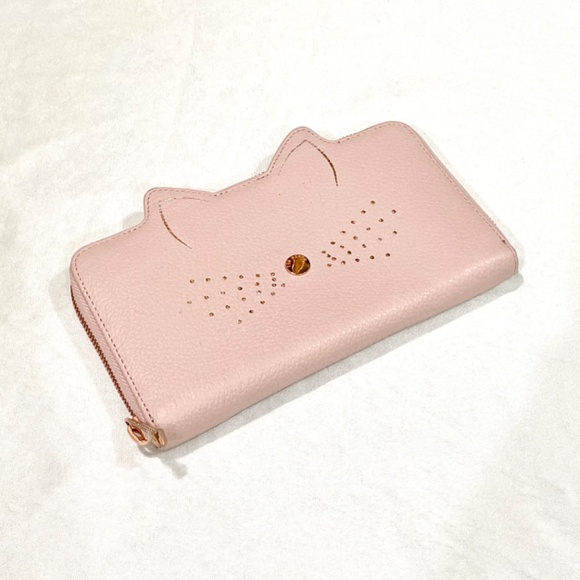 Ted Baker London Kirstie Cat Leather Pink Wallet NEW Kawaii - Picture 3 of 10